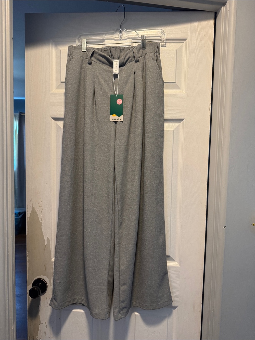 HALARA Wide-Leg Maxi Skirt in Light Gray